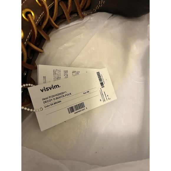 Visvim Decoy Duck Boot Folk Dark Brown size 9